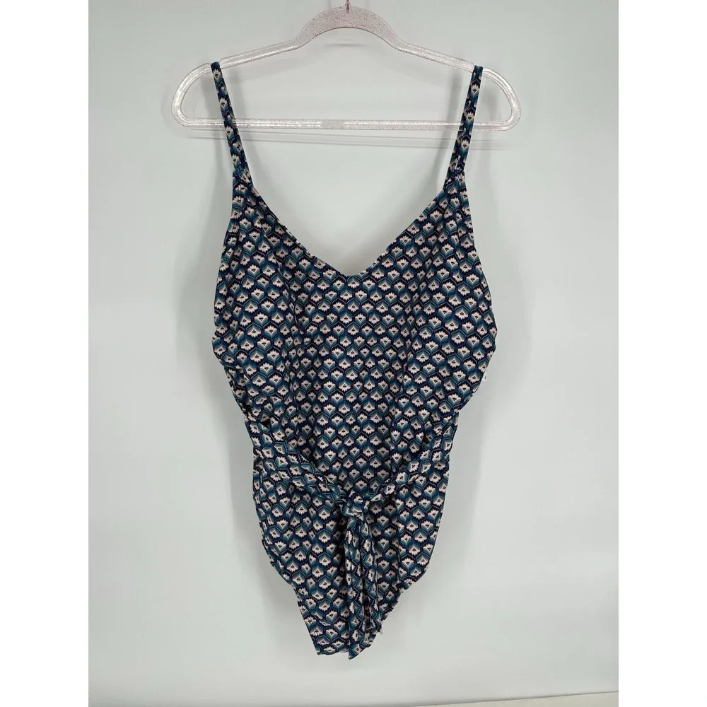 Mynah NWT One Piece Bathing Suit/Swimsuit Sz XXL Multi-Color‎ Belted Org$84